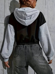 Bianca Cropped Hoodie | Dames Hoodie met Contrasterende Kleuren en Lichtgewicht Design