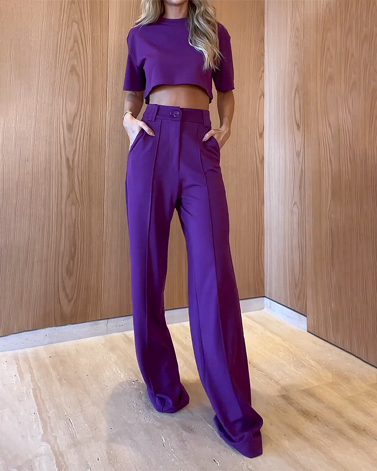 Elena Set | Tweedelig Pak met Effen Kleur, Comfortabele Pasvorm en Tijdloze Elegantie