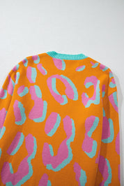 Luna Trui | Levendige Luipaardprint Colorblock Trui voor dames