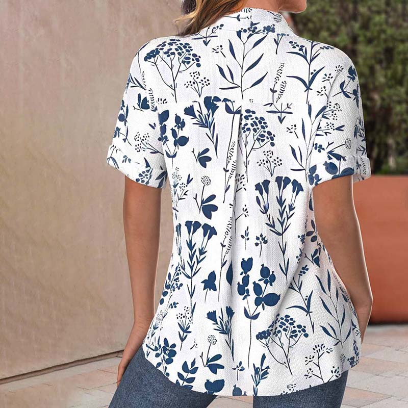 Flora Blouse | Zomerse Bloemenblouse met Korte Mouwen en Luchtige Pasvorm