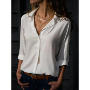 Kayleigh Blouse | Klassieke Button-Up Blouse met Tijdloze Pasvorm en Ademend Comfort