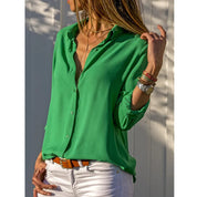 Kayleigh Blouse | Klassieke Button-Up Blouse met Tijdloze Pasvorm en Ademend Comfort