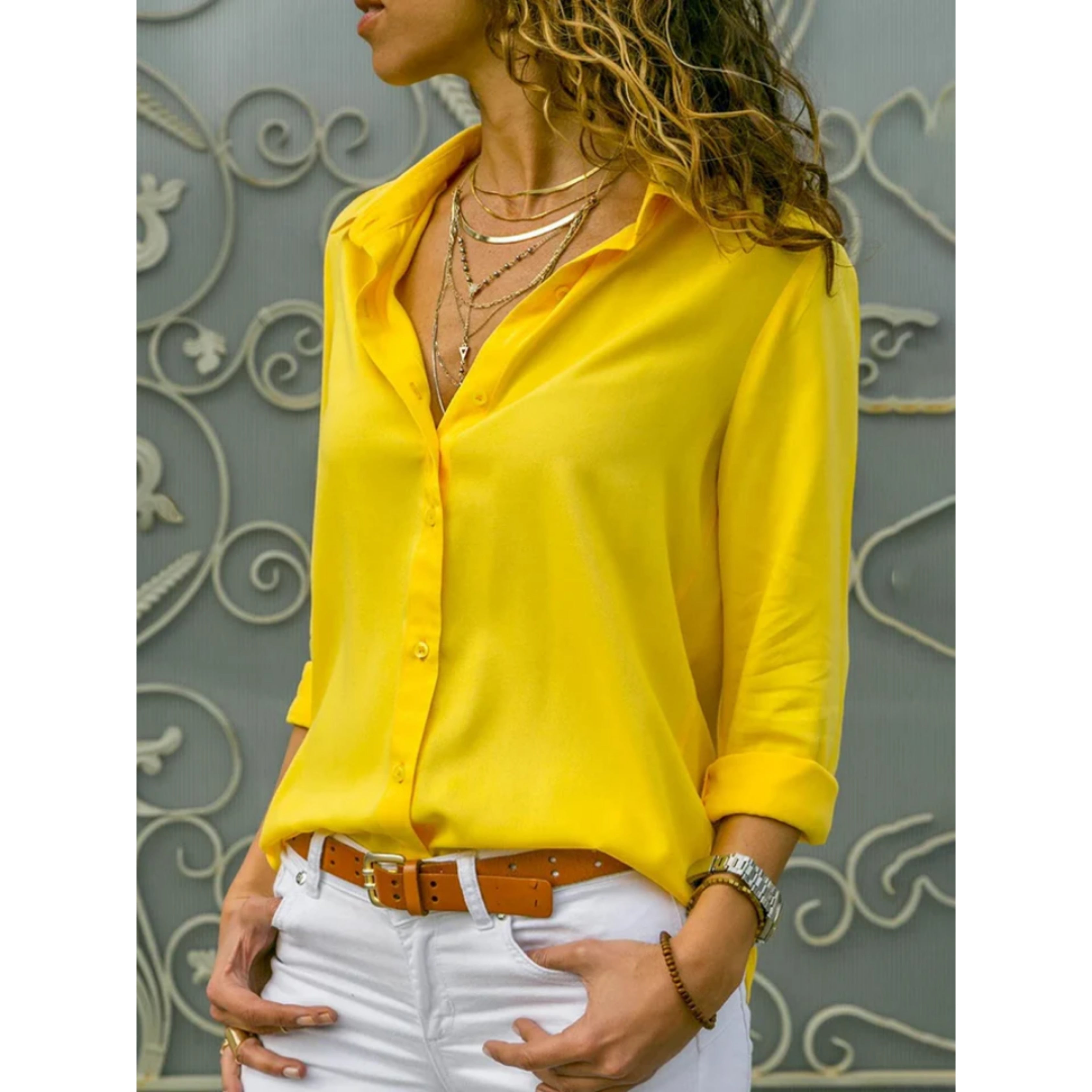 Kayleigh Blouse | Klassieke Button-Up Blouse met Tijdloze Pasvorm en Ademend Comfort
