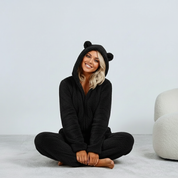 SnugglePaws Fleece Onesie Dames | Superzachte Onesie met Berenoortjes van Lucia Bellezza | Warme Loungewear