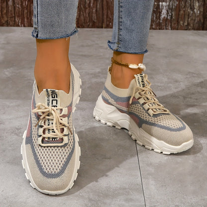 Siena Sneakers | Lichtgewicht Dames Sneakers met Ademend Mesh en Verhoogde Zool