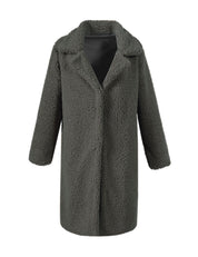 Isabella Teddy Jas | Lange Dames Jas van Zacht Teddy Fleece met Reverskraag