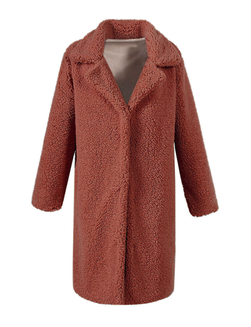 Isabella Teddy Jas | Lange Dames Jas van Zacht Teddy Fleece met Reverskraag