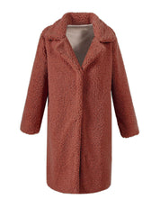 Isabella Teddy Jas | Lange Dames Jas van Zacht Teddy Fleece met Reverskraag