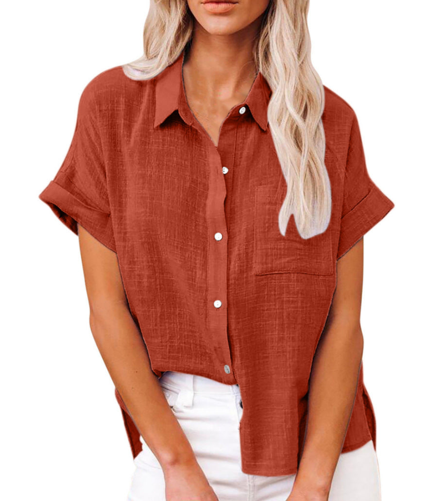 Luchtige Blouse Dames Katoen Linnen | Loose Fit Zomertop – Bella Serena