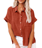 Luchtige Blouse Dames Katoen Linnen | Loose Fit Zomertop – Bella Serena