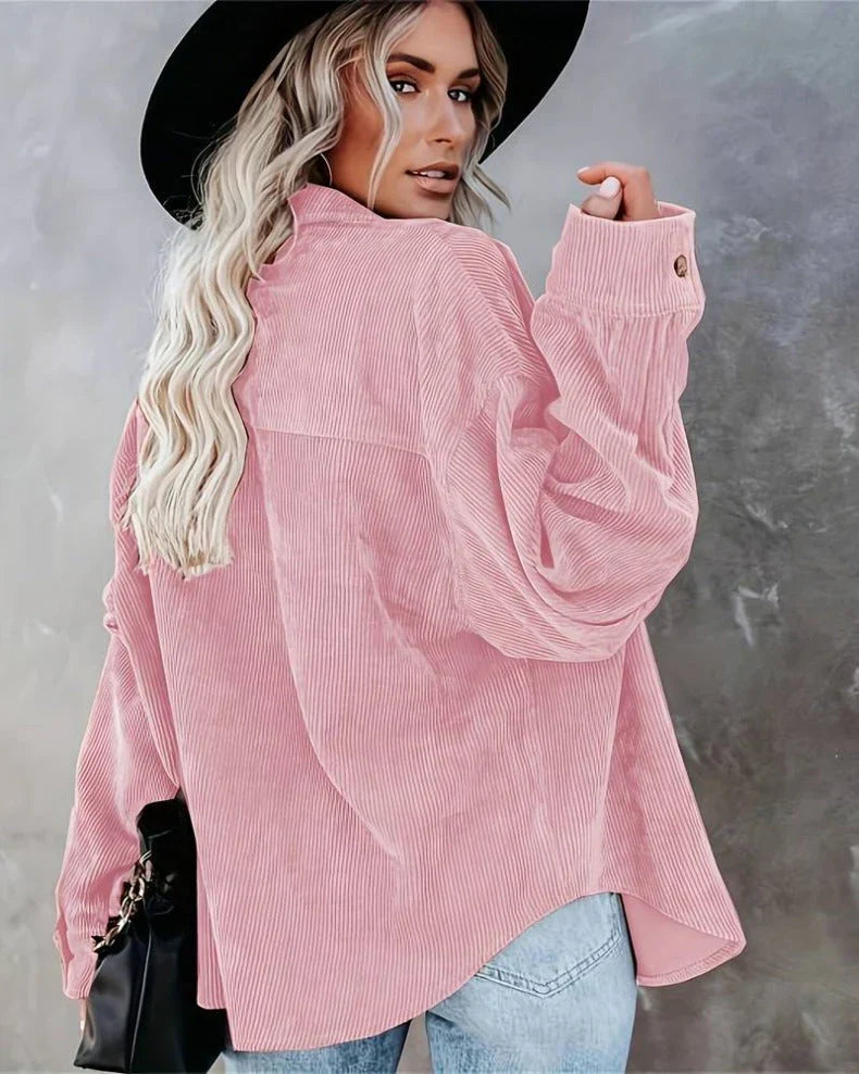 Serafina Top | Fluwelen Dames Top met Knoopsluiting en Vintage Uitstraling