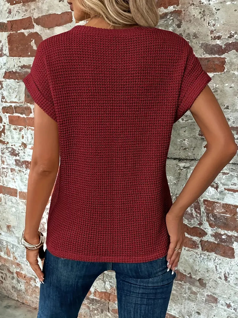 Abbie Top | Casual Korte Mouw Top met Ontspannen Pasvorm en Veelzijdig Design