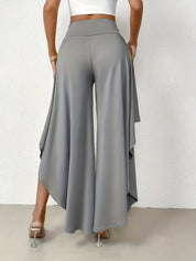 Elena Wide-Leg Pants | Damesbroek met Hoge Taille, Asymmetrische Zoom en Luchtige Wijde Pijpen