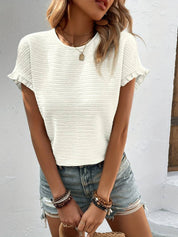 Chiara t-shirt | Losvallende Zomershirt met Ronde Hals en Korte Mouwen