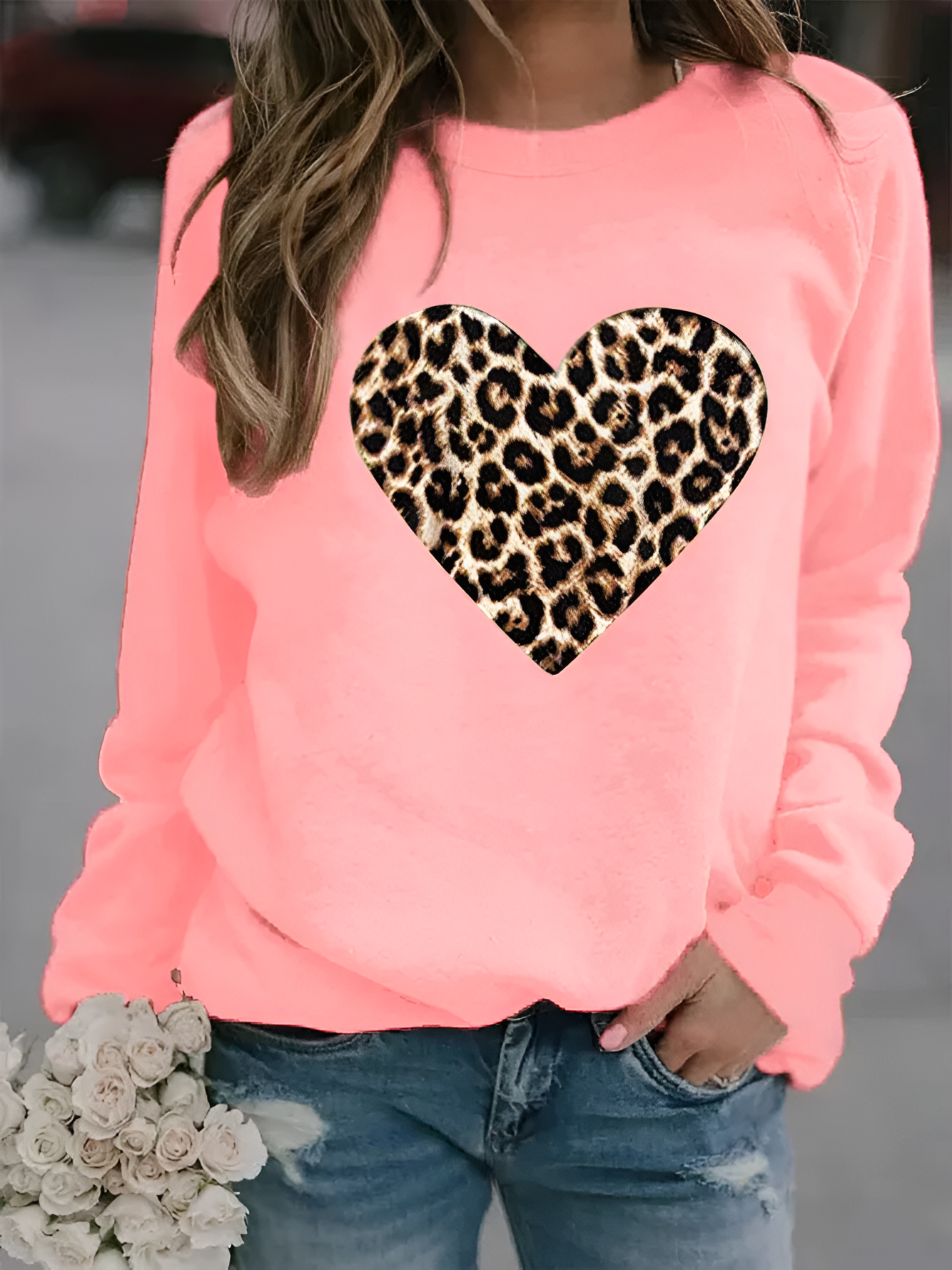 Bianca Animal Sweatshirt | Zacht Damestrui met Opvallende Dierenprint en Relaxte Pasvorm