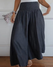 Alina Comfortabele wijde damesbroek met hoge taille | Luchtige zomerbroek