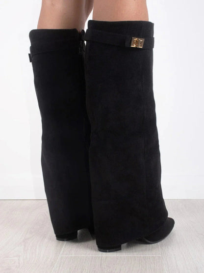Noi Laarzen Suède | Comfortabele & Trendy Boots met Gouden Details voor Elke Gelegenheid