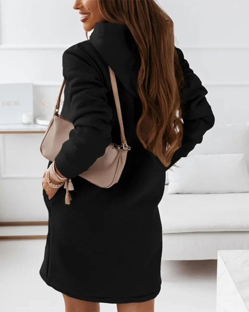 Melen - Lange hoodie in een effen kleur