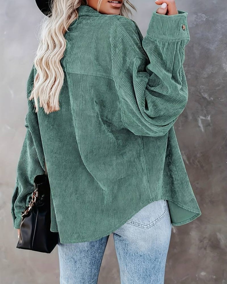 Serafina Top | Fluwelen Dames Top met Knoopsluiting en Vintage Uitstraling