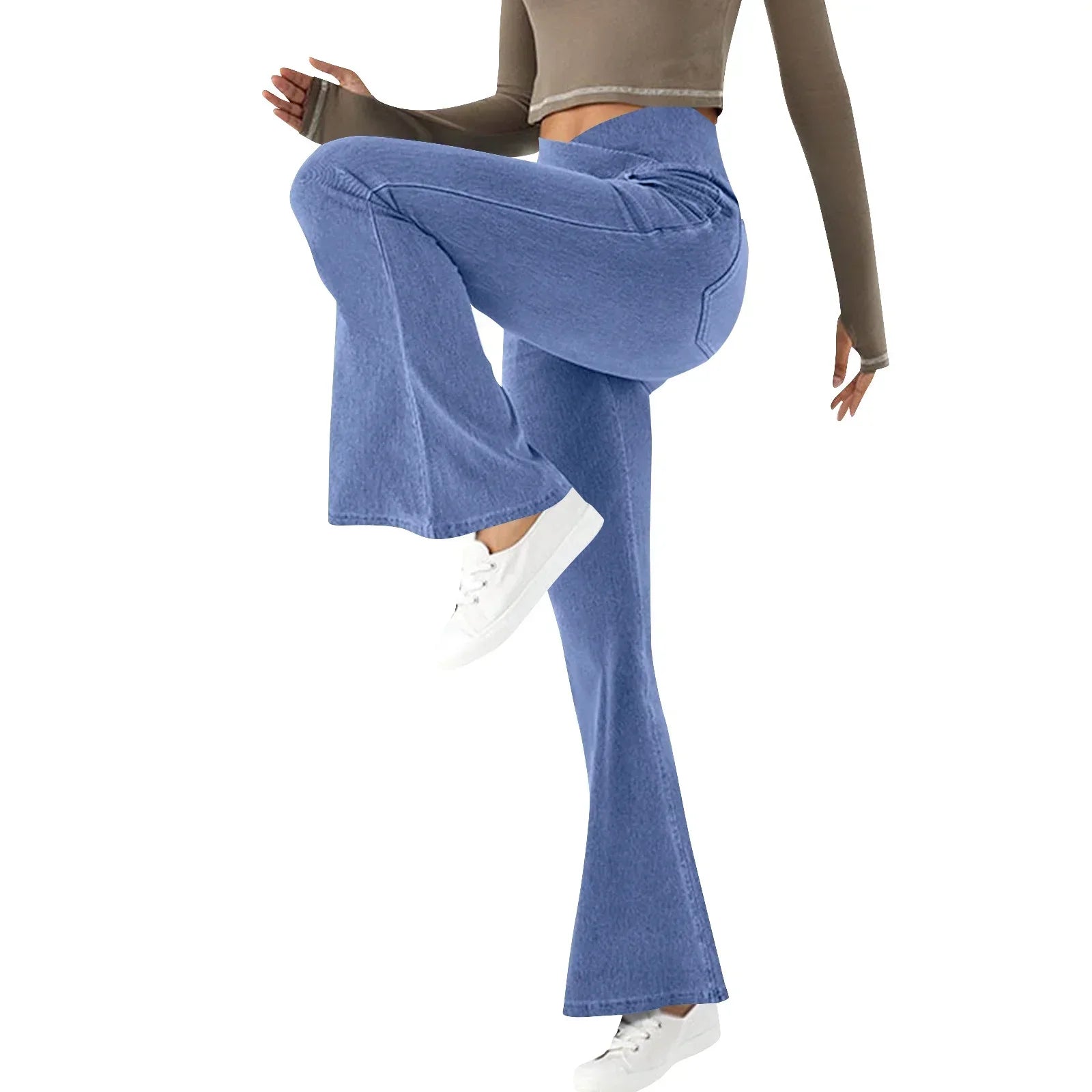 Chiara Flared Broek Dames – Hoge Taille Broek met Stretch & Comfortabele Pasvorm