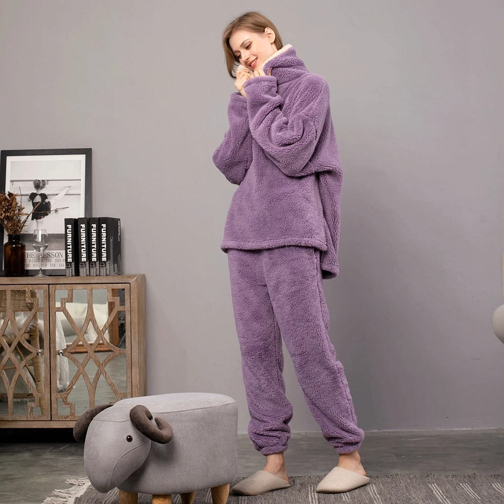 Sofia Pyjama | Warm Fleece Pyjama-Set met Dikke Stof voor Knusse Winteravonden