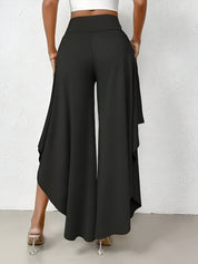 Elena Wide-Leg Pants | Damesbroek met Hoge Taille, Asymmetrische Zoom en Luchtige Wijde Pijpen