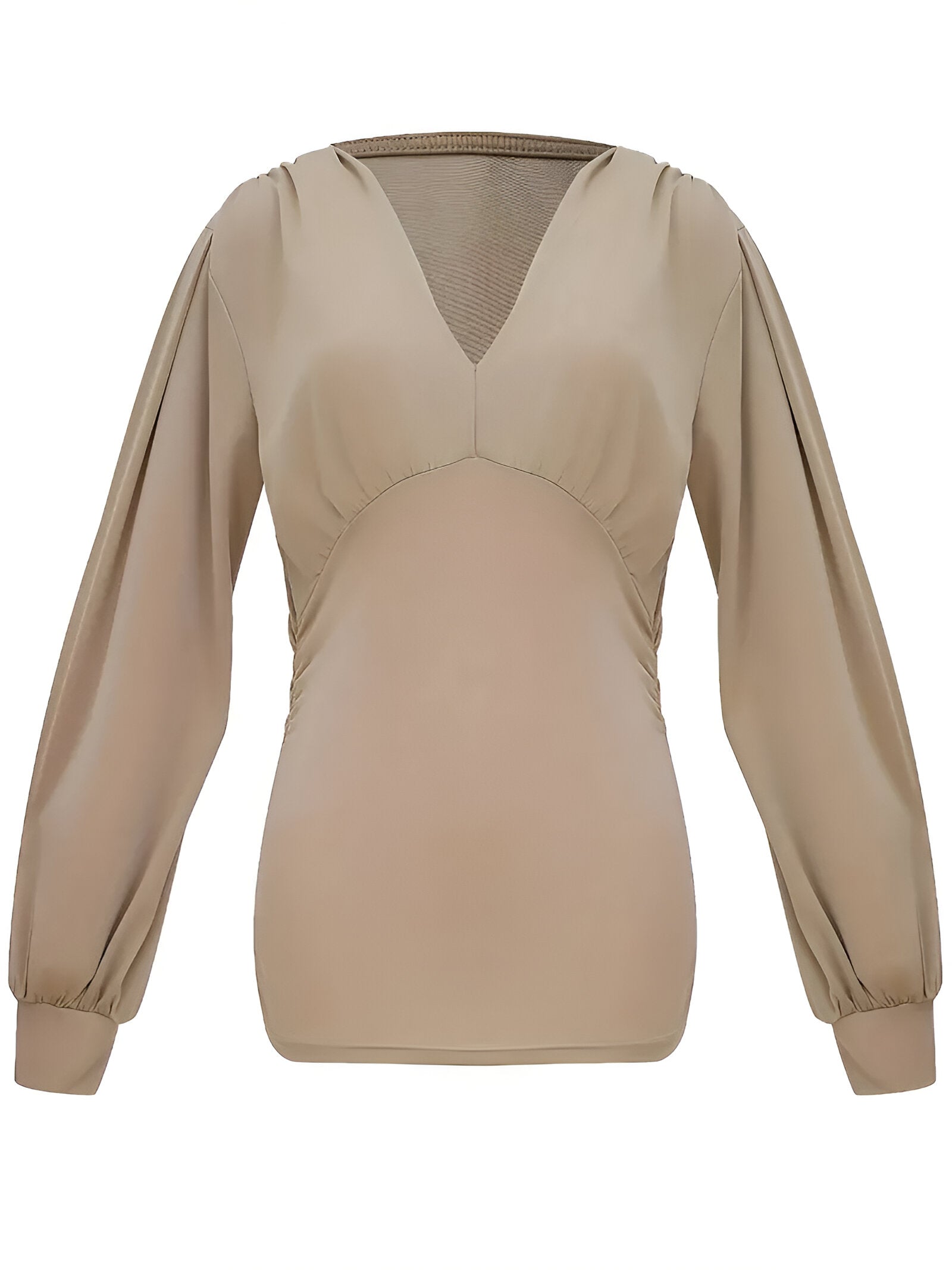 Caylee Top | Elegante Damestop met lange Lantaarnmouwen en Lage Taille