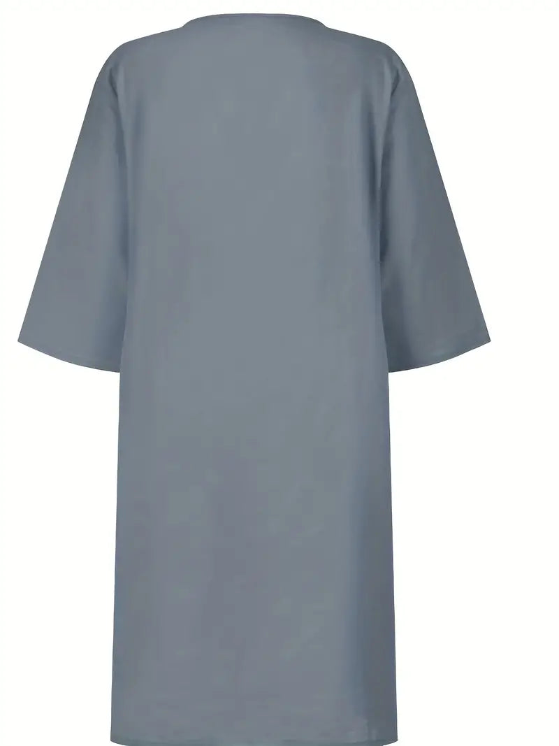 Caelina Jurk | Elegante 3/4 Mouw Jurk voor Dagelijks Comfort en Stijl