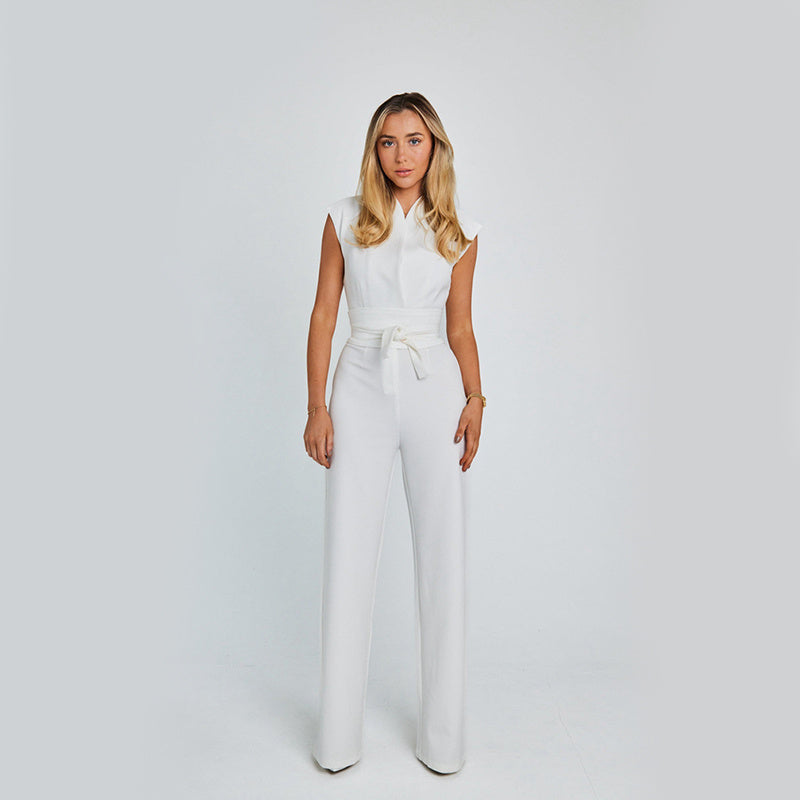 Valeria Jumpsuit | Elegante Mouwloze Jumpsuit met Wijdpijpsilhouet en Minimalistisch Design