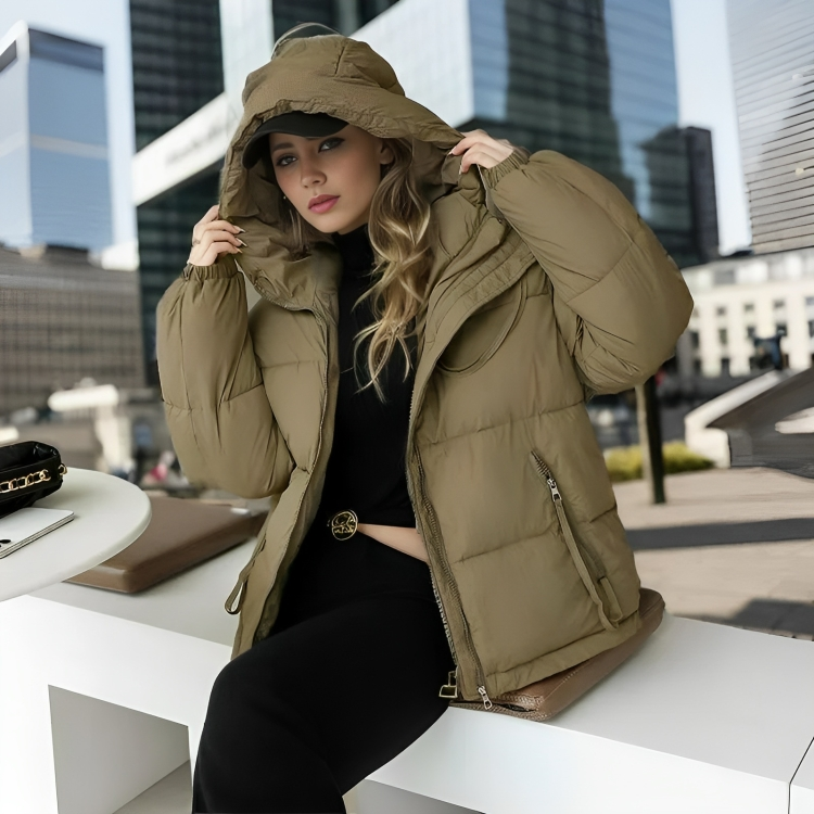Noemi Oversized Jas | Warme Parka Damesjas met Capuchon en Dubbele Rits
