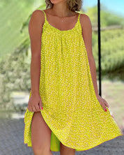 Adeline Jurk | Losvallende Zomerjurk met Spaghetti Bandjes en Speelse Print