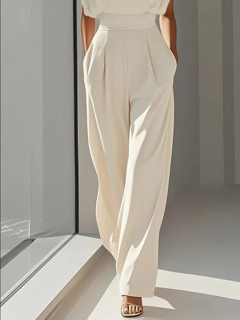 Jumpsuit Dames met Hoge Taille en Rechte Pijpen, Elegante Look - Vivienne Altieri