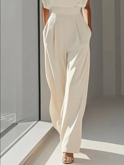 Jumpsuit Dames met Hoge Taille en Rechte Pijpen, Elegante Look - Vivienne Altieri