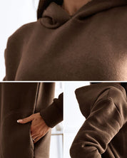 Melen - Lange hoodie in een effen kleur