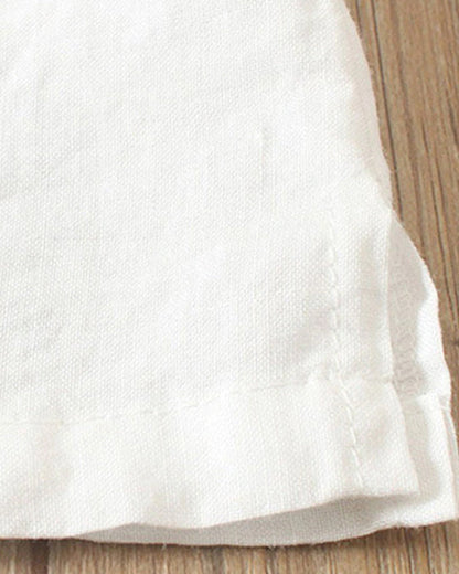 Alexandra Blouse | Zomerse Linnen-Katoenen Blouse met Korte Mouwen en Vintage Look