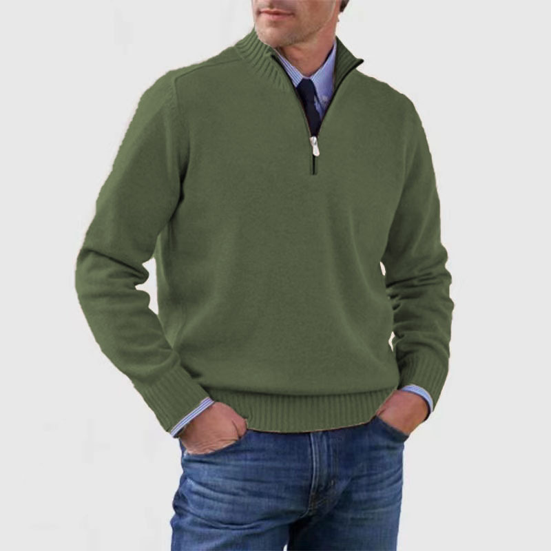 Matteo Half Zip Trui | Heren trui met halve rits van warme, zachte stof