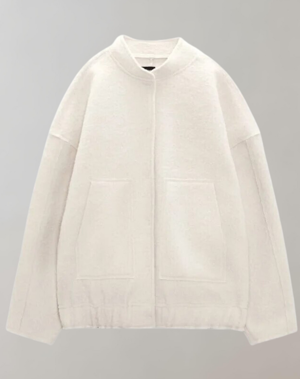 Adeline Bomber Jacket | Trendy Oversized Dames Bomberjack met Opstaande Kraag en Verborgen Sluiting