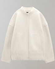 Adeline Bomber Jacket | Trendy Oversized Dames Bomberjack met Opstaande Kraag en Verborgen Sluiting