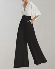 Dames Jumpsuit Wijde Pijpen Feestelijk Bruiloft Gast Avond Elegant - Wit / Roze / Blauw - Maelen