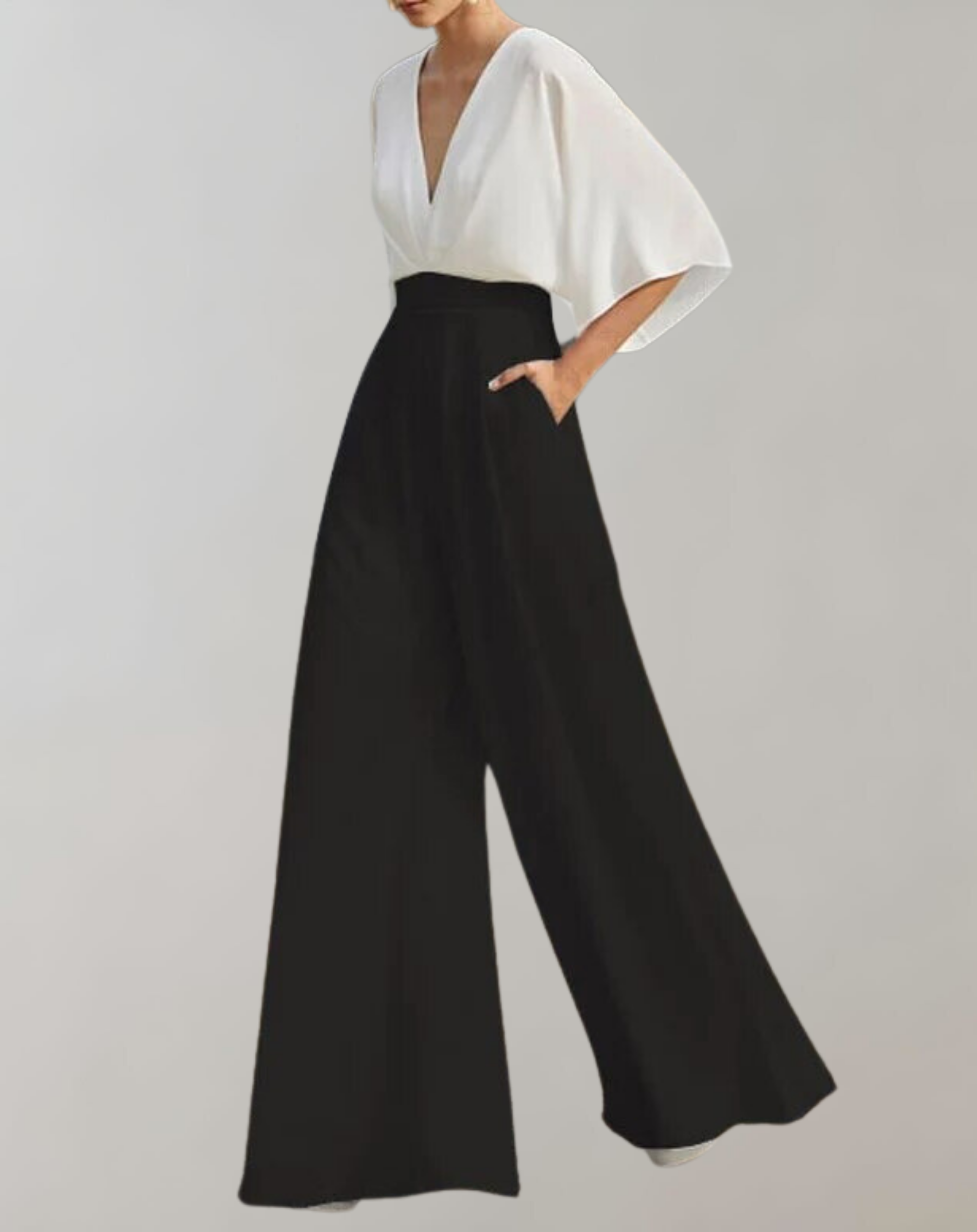 Dames Jumpsuit Wijde Pijpen Feestelijk Bruiloft Gast Avond Elegant - Wit / Roze / Blauw - Maelen