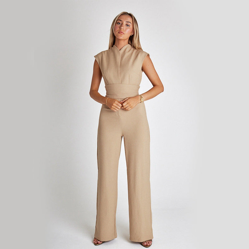 Valeria Jumpsuit | Elegante Mouwloze Jumpsuit met Wijdpijpsilhouet en Minimalistisch Design