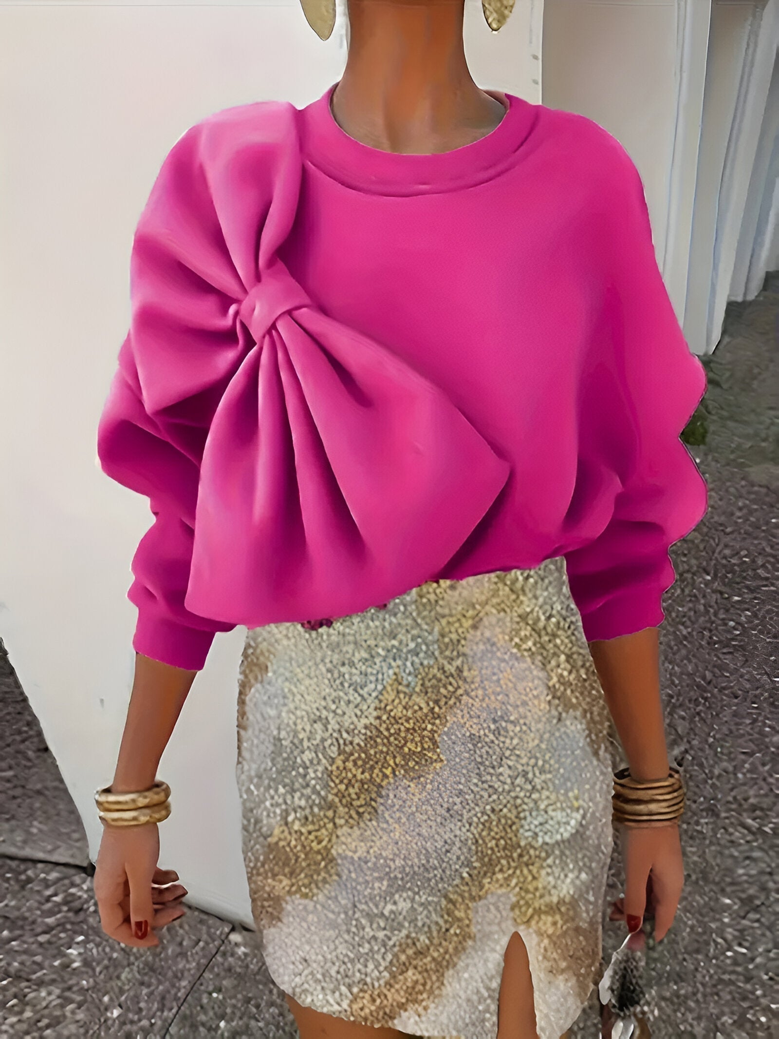 Danique Sweatshirt | Statement Sweater met Oversized Strikdetail en Comfortabele Pasvorm