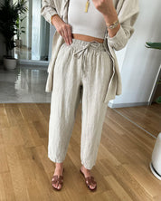 Aoife Set | Loungewear Set met Blouse en Broek in Ontspannen Pasvorm
