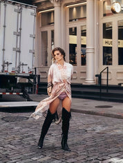 Aveline Kimono | Luchtige Kimono met Bloemenprint en Strikceintuur