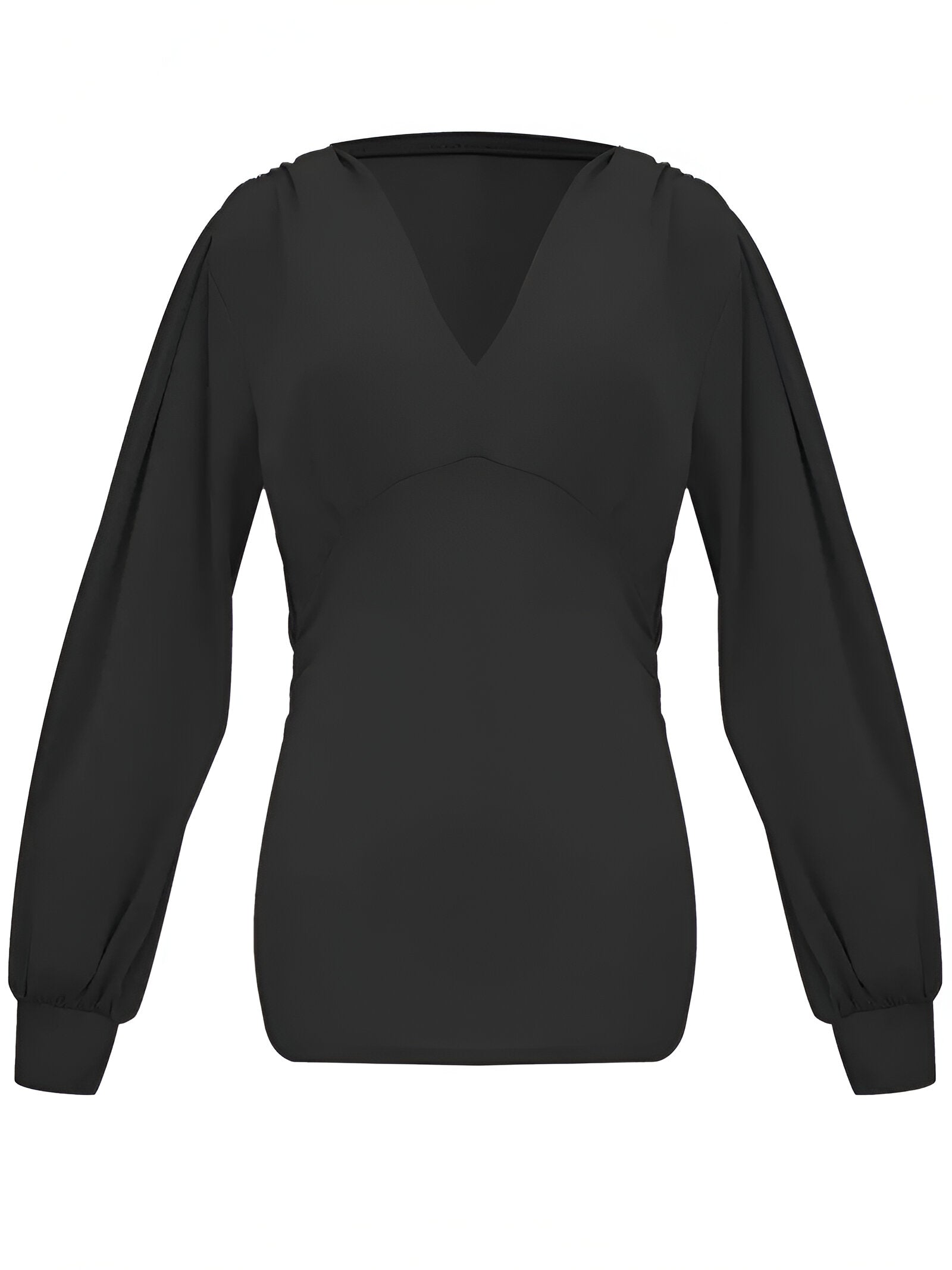 Caylee Top | Elegante Damestop met lange Lantaarnmouwen en Lage Taille