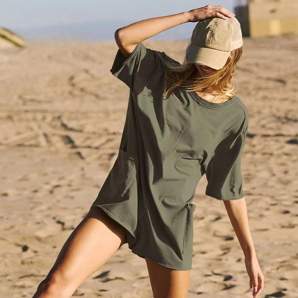 Mila Romper | Tweezijdig Draagbare Oversized T-shirt set Romper met V-Detail en Voorzakken