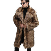 Carina Kunstbont Jas | Lange Dames Jas van Zacht Faux Fur met Brede Kraag en Luxe Pasvorm