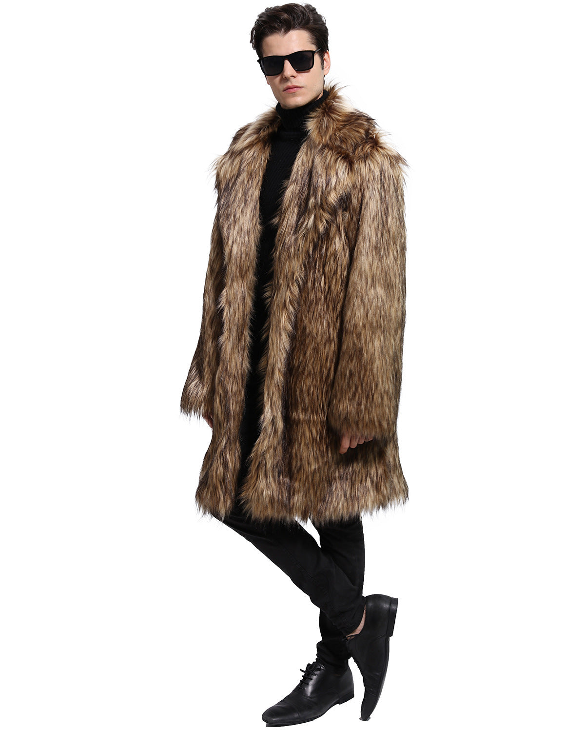 Carina Kunstbont Jas | Lange Dames Jas van Zacht Faux Fur met Brede Kraag en Luxe Pasvorm