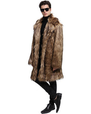 Carina Kunstbont Jas | Lange Dames Jas van Zacht Faux Fur met Brede Kraag en Luxe Pasvorm