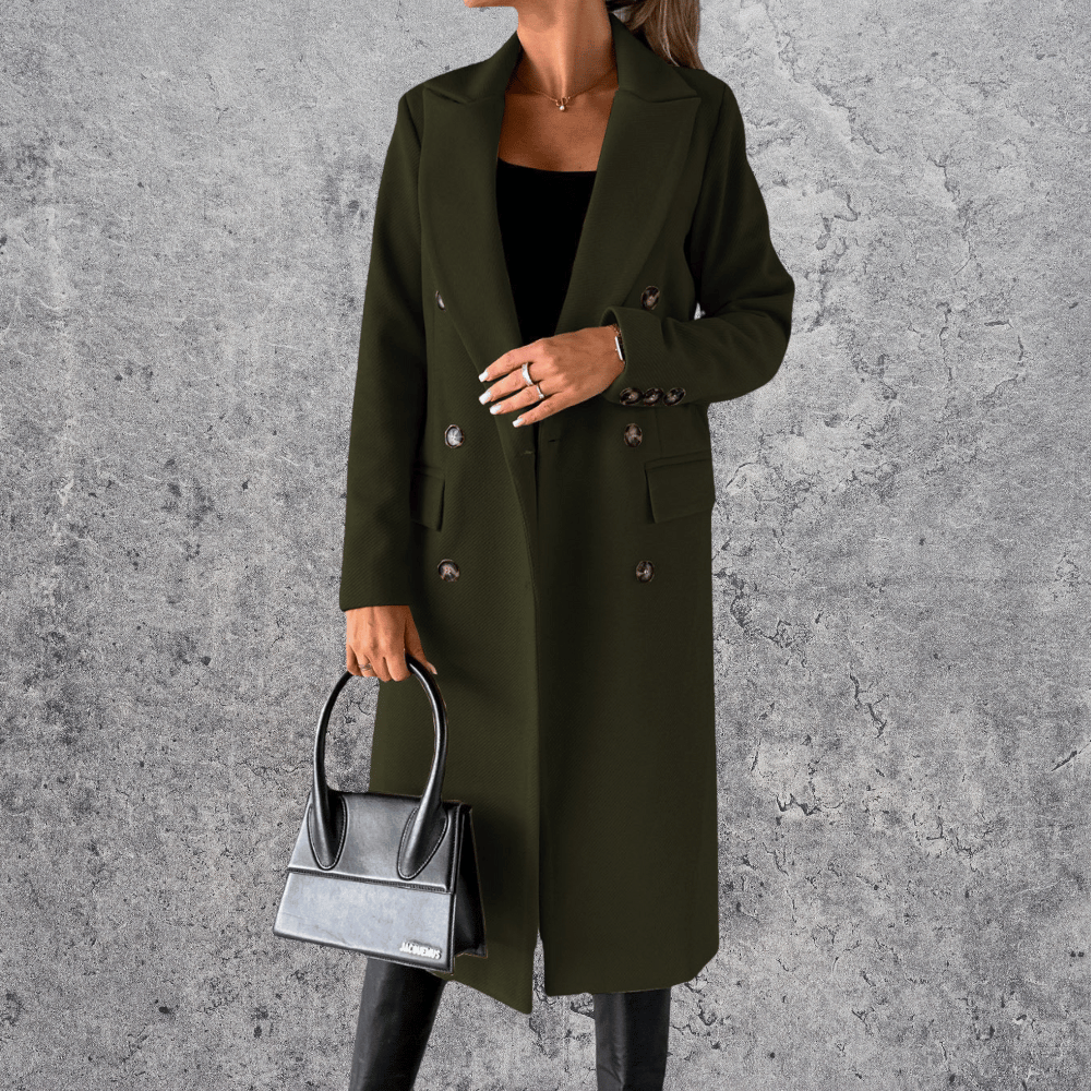Aeris™ Winter Trenchcoat | Warme Damesjas met Reverskraag in Klassiek Design